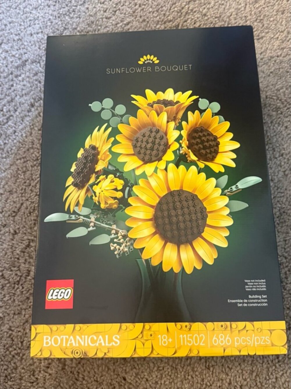 LEGO Botanicals 11502 Sunflower Bouquet 686 Pieces New Sealed